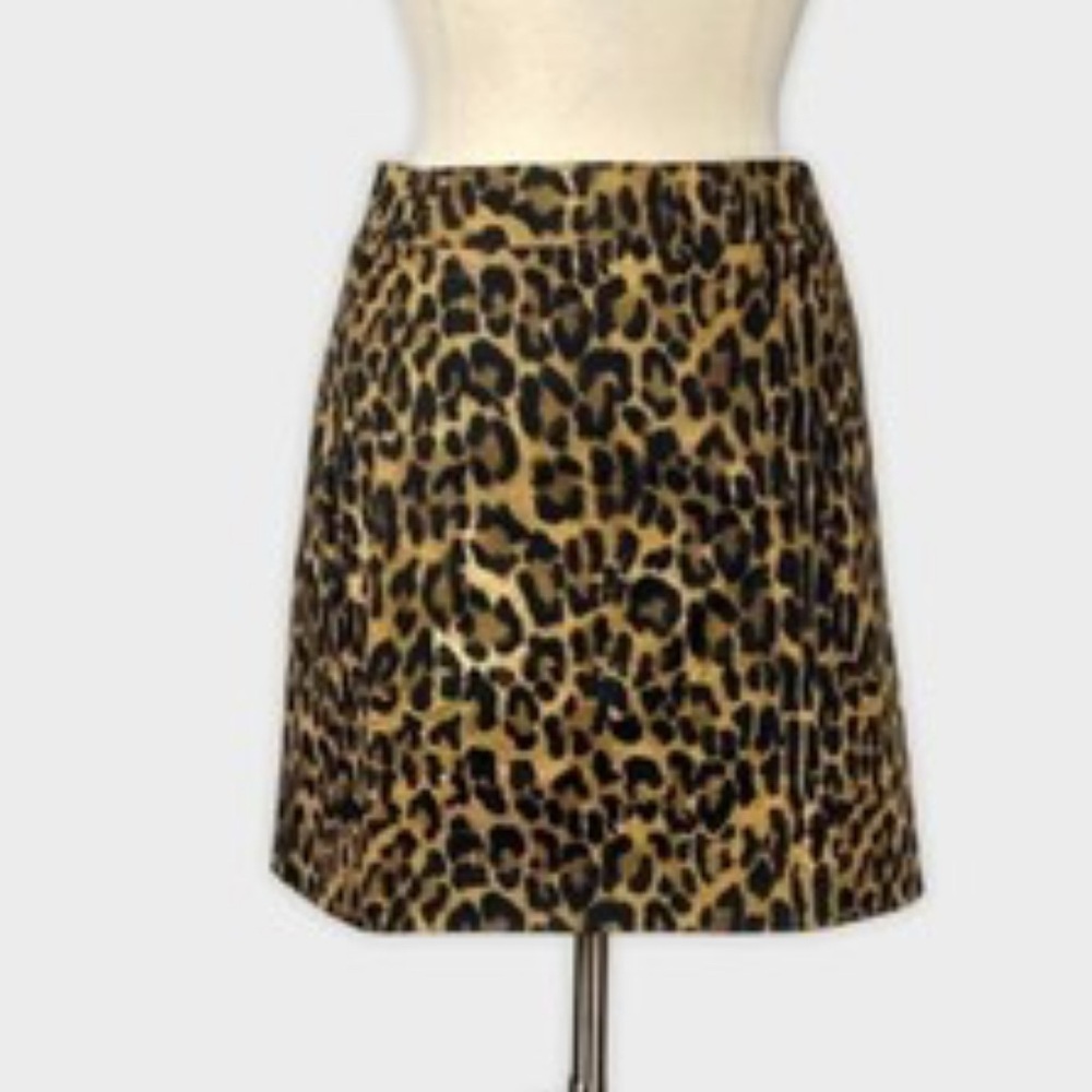ARTELIER NICOLE MILLER LEOPARD PRINT SKIRT SIZE 6
